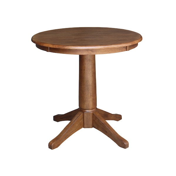 International Concepts Round 30 in Round Top Pedestal Table, 29.9 in Height, Distressed Oak, 30 in W, 30 in L, 29.9 in H K42-30RT-27B - main
